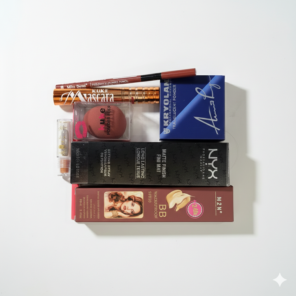 Deal 2(7 in one deal) : BB Cream M2n - Makup Fixer NYX-Loose Powder - Msscara- lip pencil